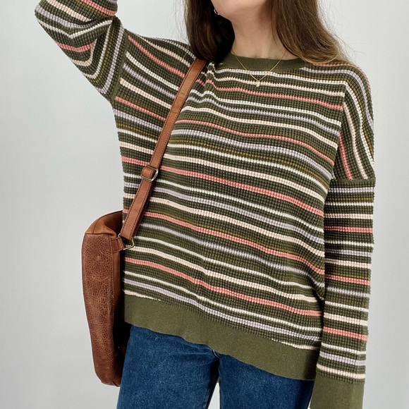 SOLD rei cooperative slouchy striped wallace lake waffle knit sweater - Picture 7 of 7
